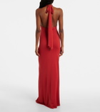 Aya Muse Scarf-detail silk-blend jersey gown