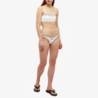 Frankies Bikinis Women's Connor Floral Embroidered Tie Bikini Bottom in White