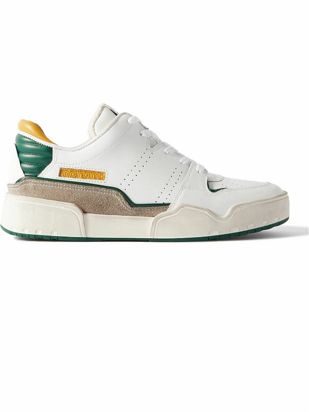 Photo: Isabel Marant - Emreeh Suede-Trimmed Leather Sneakers - White