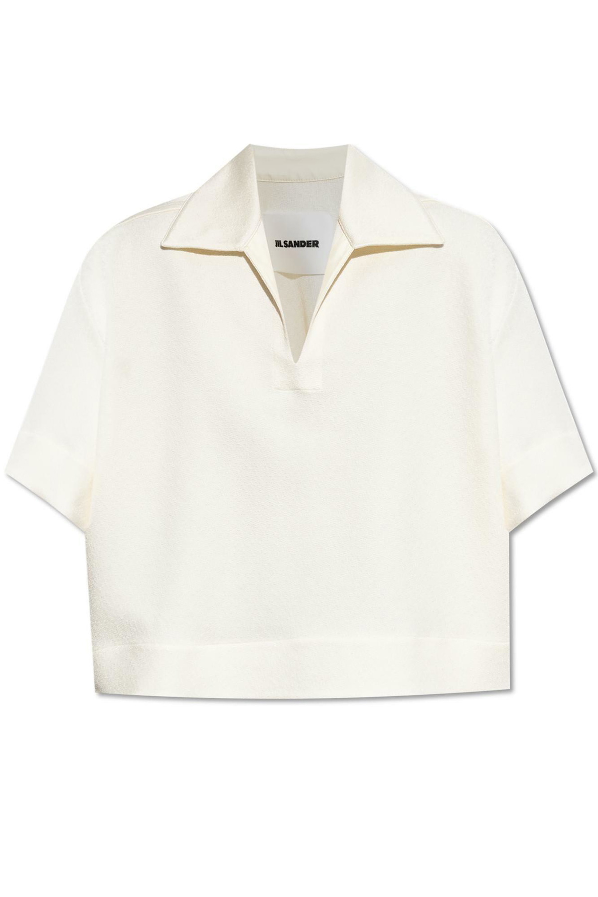 トップス JIL SANDER 2023SS SHORT SLEEVE POLO Jil Sander Women's Short Sleeve Polo Top in Champagne Jil Sander