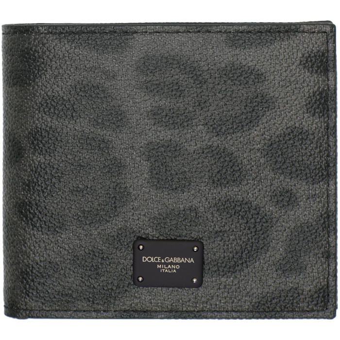 Photo: Dolce and Gabbana Grey and Black Leopard Logo Wallet 