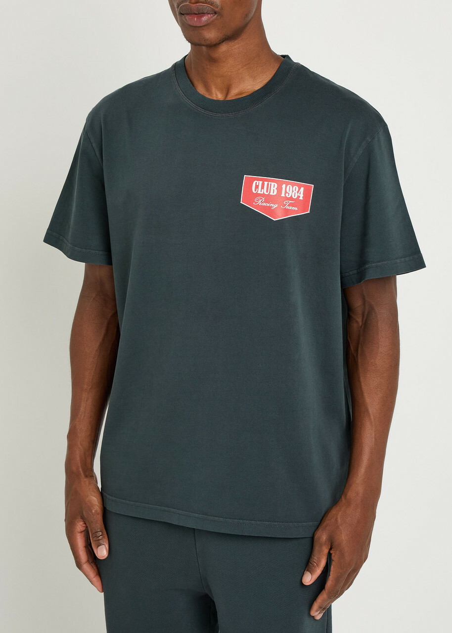 Club 1984 Racing Printed Cotton T-shirt Grey