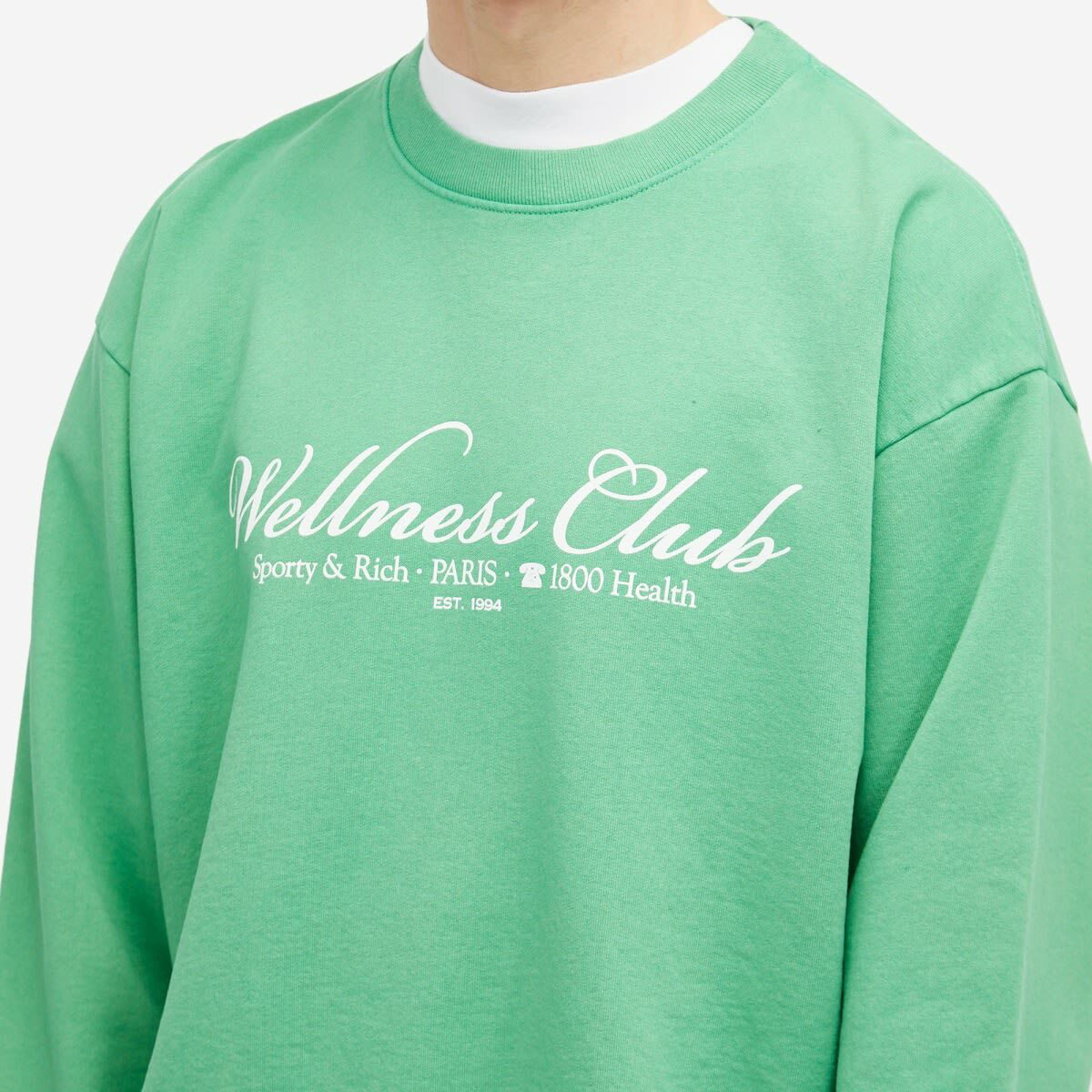 Sporty&Rich｜ (1800 Health Crewneck - Verde/White (WS067 Sporty & Rich 1800 Health Sweatshirt Verde & White | END. (US)