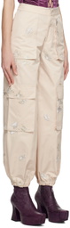 KIM SHUI Beige Butterfly Trousers