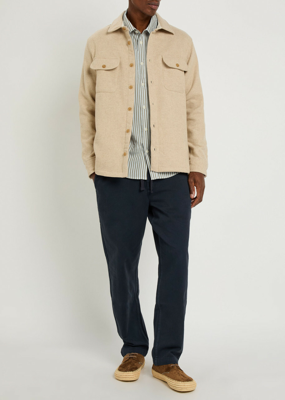 Wax London Lomond Wool-blend Overshirt Ecru