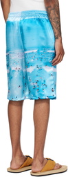 ABRA SSENSE Exclusive Blue Basketball Printed Shorts