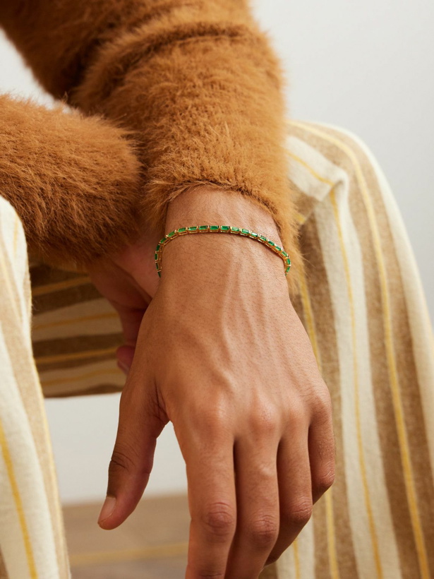 Photo: KOLOURS JEWELRY - Gold Emerald Tennis Bracelet - Green