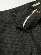 De Bonne Facture - Tapered Pleated Checked Wool Trousers - Gray
