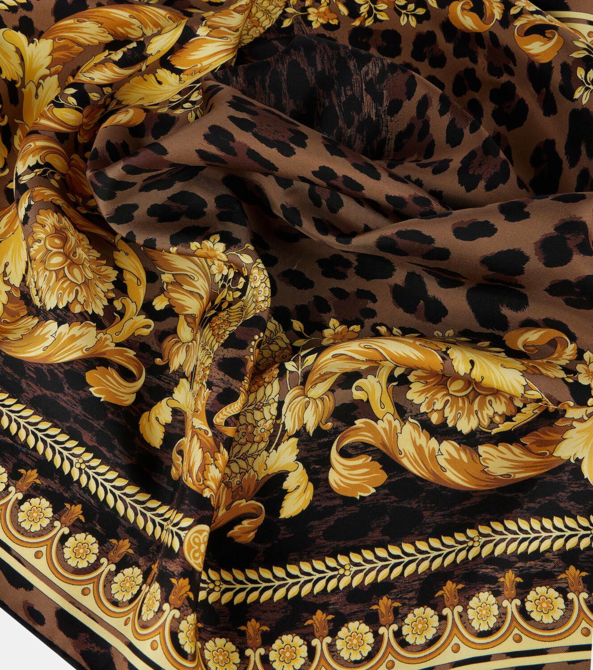 Versace Wild Barocco silk twill scarf