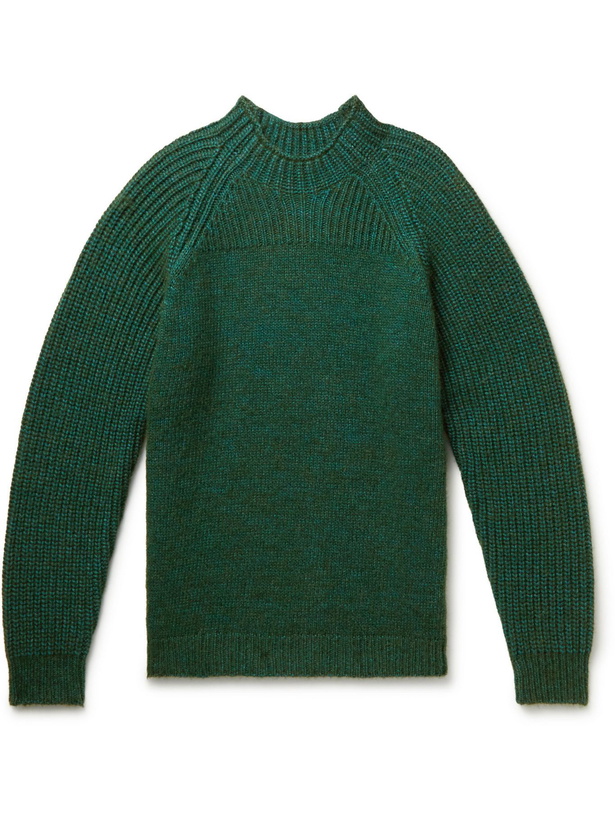 Photo: Paul Smith - Gents Ribbed Cotton-Blend Mock-Neck Sweater - Green