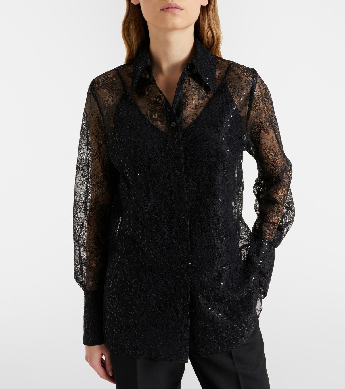 Nina Ricci Sequined lace shirt