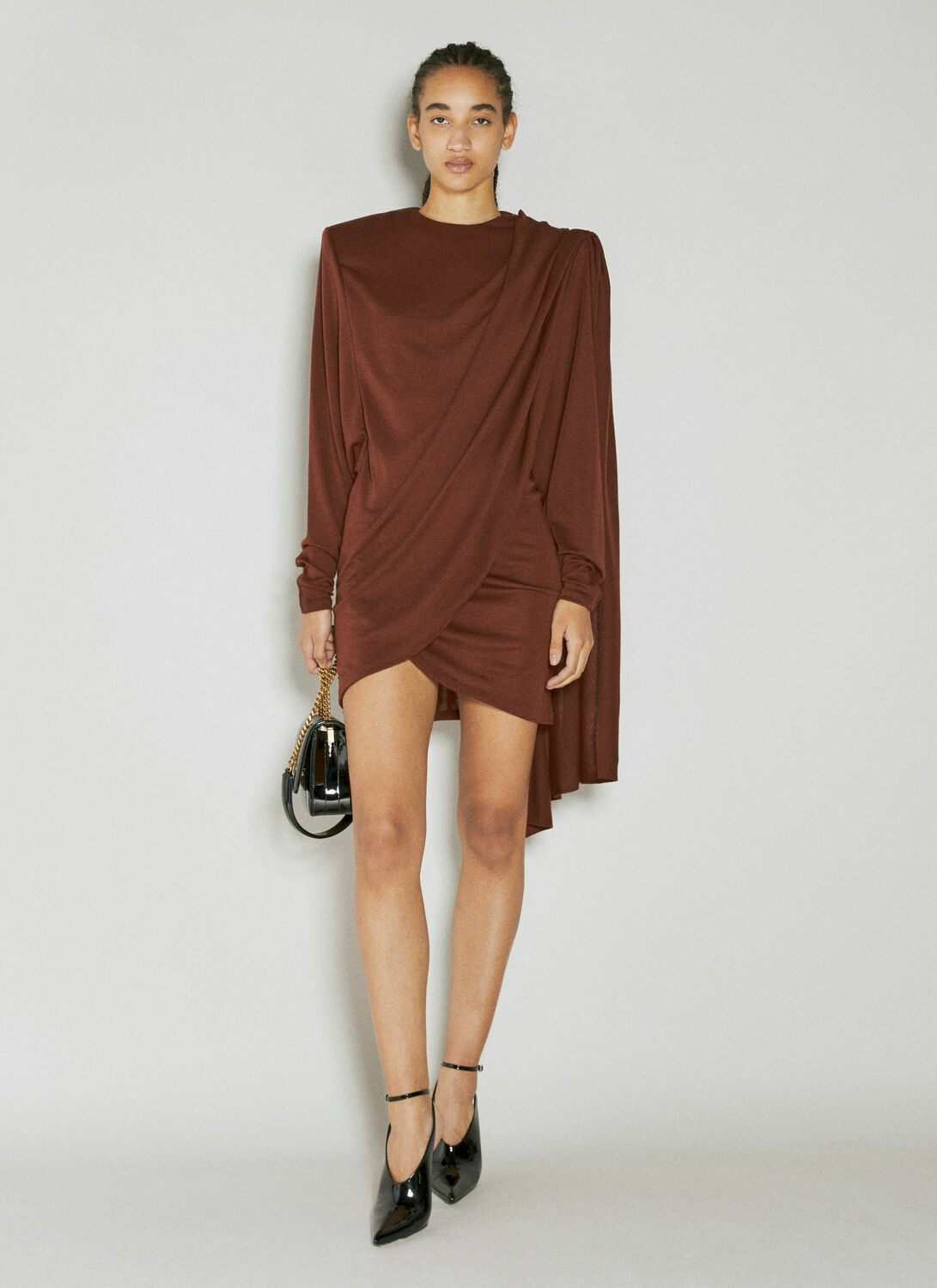 Saint Laurent Draped Wool Dress