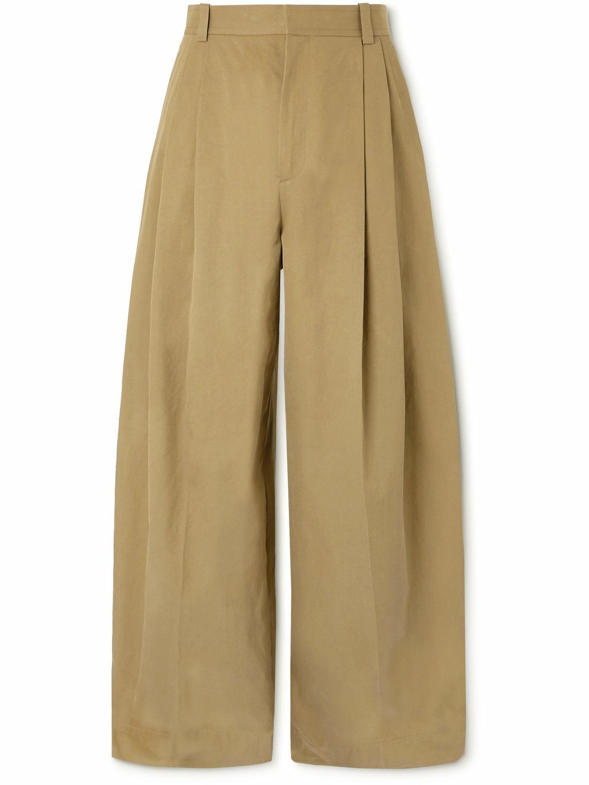 【送料&関税込】Bottega Veneta Ivory Cotton Wide-leg Pant BOTTEGA VENETA Cotton-twill barrel-leg pants | NET-A-PORTER