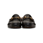 Gucci Black Leather Roos Loafers