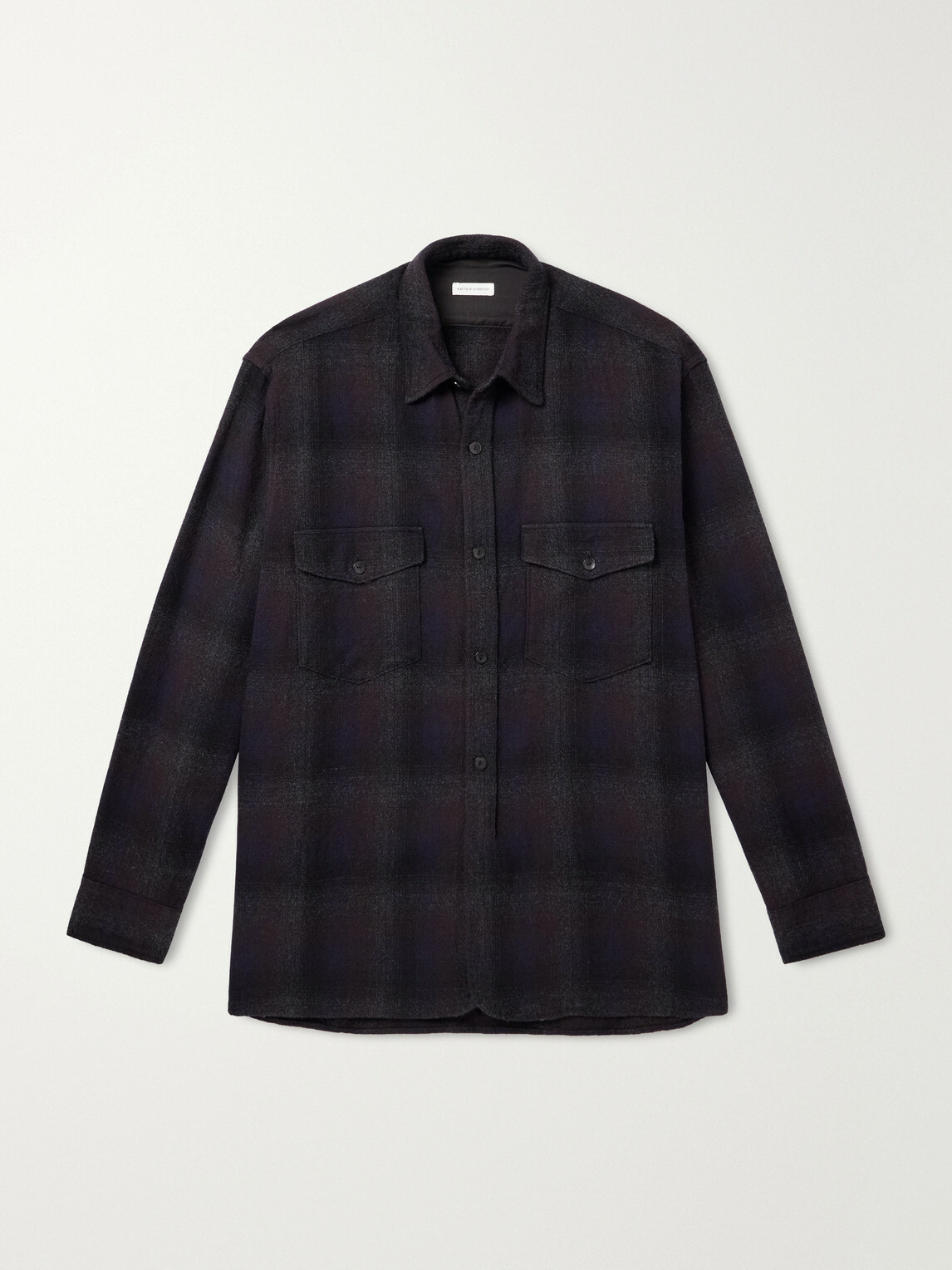 Kaptain Sunshine - Checked Wool and Alpaca-Blend Shirt - Blue
