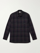 Kaptain Sunshine - Checked Wool and Alpaca-Blend Shirt - Blue