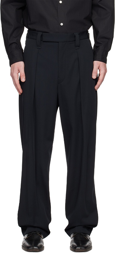 Photo: LEMAIRE Black Pleated Trousers