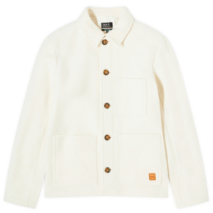 Photo: A.P.C. Men's Emile Wool Chore Jacket in Ecru