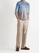 MISSONI - Space-Dyed Striped Cotton Sweater - Blue