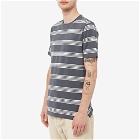 Albam Men's Fine Stripe T-Shirt in Charcoal/Off-White
