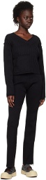PERVERZE Black Multi Rib V-Neck Sweater
