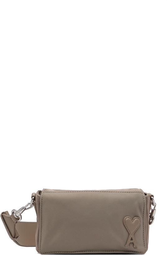 Photo: AMI Paris Taupe Nylon Marcel Lunch Box Bag