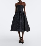 Carolina Herrera Floral jacquard bustier cocktail dress