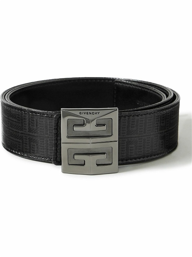 Photo: Givenchy - 4G 4cm Reversible Coated-Canvas and Leather Belt - Black