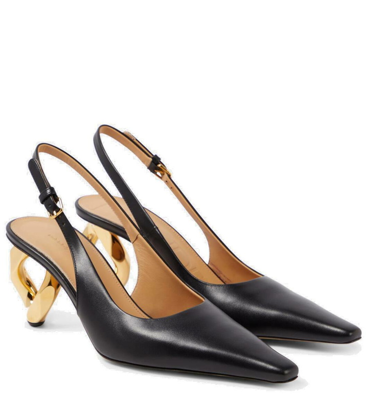 Photo: JW Anderson Chain Heel leather slingback pumps