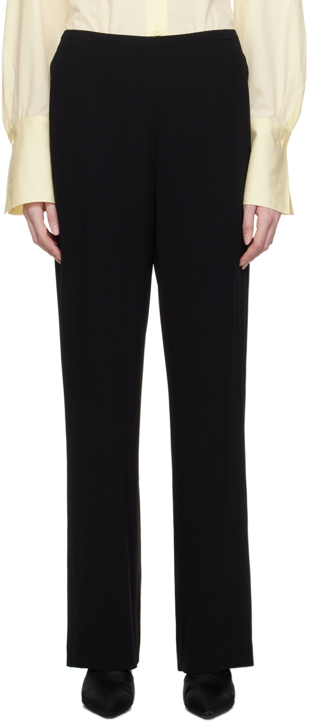 Theory Black Elasticized Trousers
