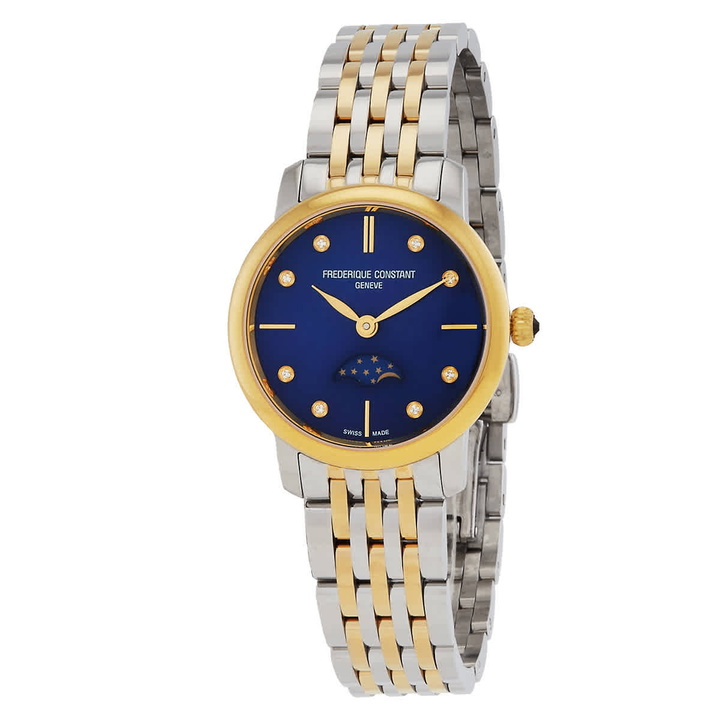 Photo: Frederique Constant Classics Quartz Diamond Blue Dial Ladies Watch FC-206MPND1S3B