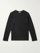 AGOLDE - Payson Waffle-Knit Cotton-Blend T-Shirt - Gray