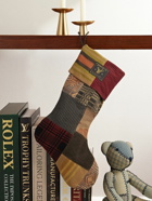 RRL - Leather-Trimmed Patchwork Cotton Stocking