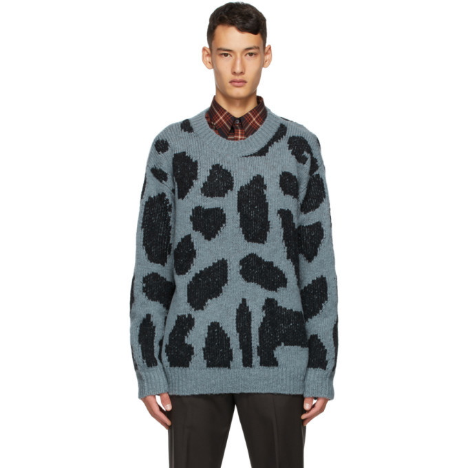 Photo: Dries Van Noten Blue Merino Wool Sweater