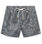 Hartford - Slim-Fit Mid-Length Paisley-Print Swim Shorts - Gray