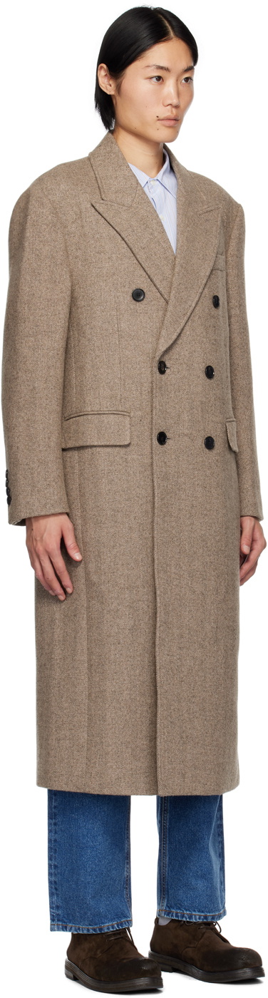 Dunst Beige Double-Breasted Coat