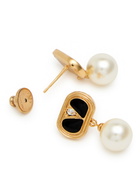 Valentino Vlogo Enamelled Drop Earrings - Black - One Size