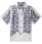 AMIRI - Camp-Collar Snake-Print Silk Shirt - Gray