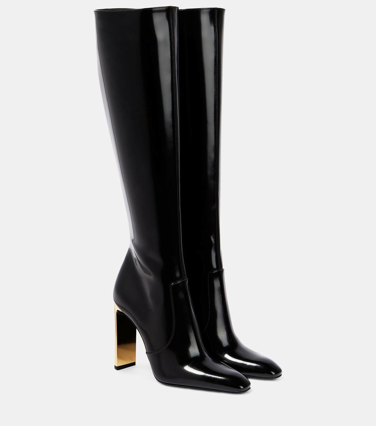 Saint Laurent Auteuil 105 glazed leather knee-high boots Saint Laurent