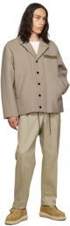 sacai Beige Suiting Bonding Jacket