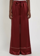 Roksanda Nael Wide-leg Satin Trousers Burgundy