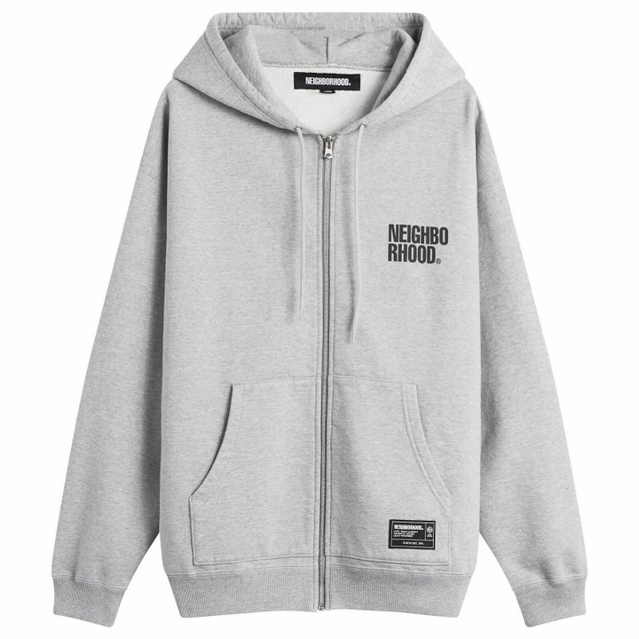 Photo: Neighborhood Men's Classic Logo Zip Hoodie in Gray