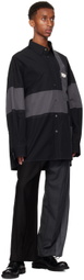 Feng Chen Wang Black Deconstructed Patchwork Shirt
