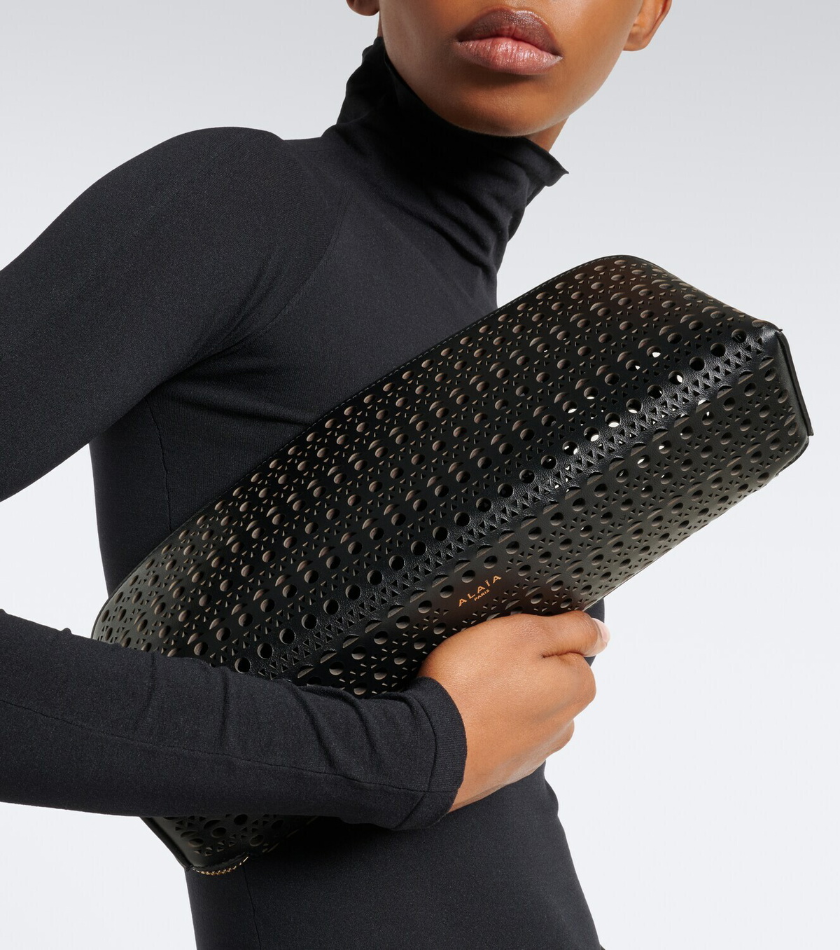 Alaïa Delta Vienne leather clutch
