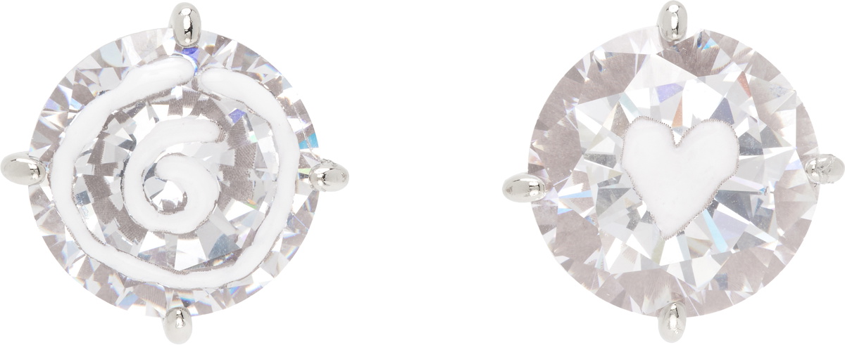 【MM6 MAISON MARGIELA】SILVER MINIMAL LOGO EARRINGS MM6 Maison Margiela Silver Minimal Logo Earrings MM6 Maison
