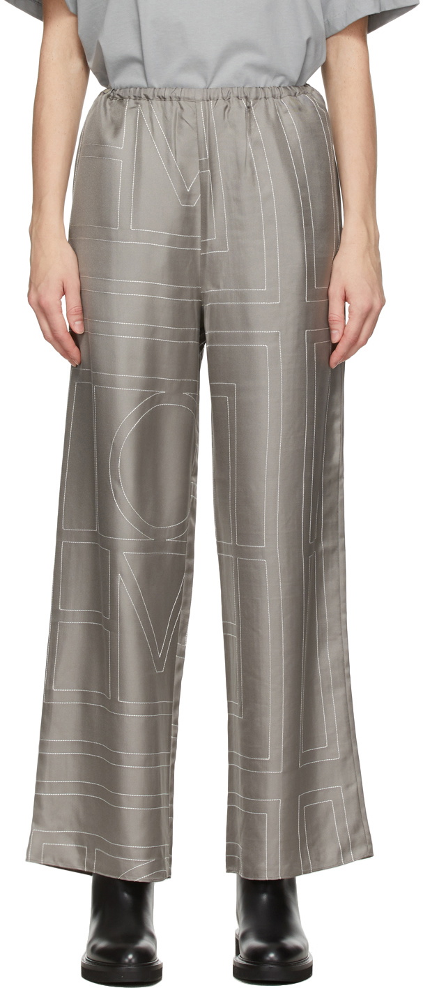 Versace Men's Monogram Silk Pajama Pants