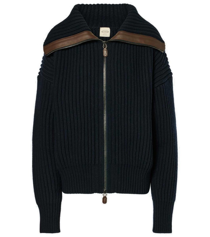 Photo: Tod's Leather-trimmed virgin wool jacket