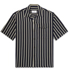 AMI - Camp-Collar Striped Twill Shirt - Men - Navy