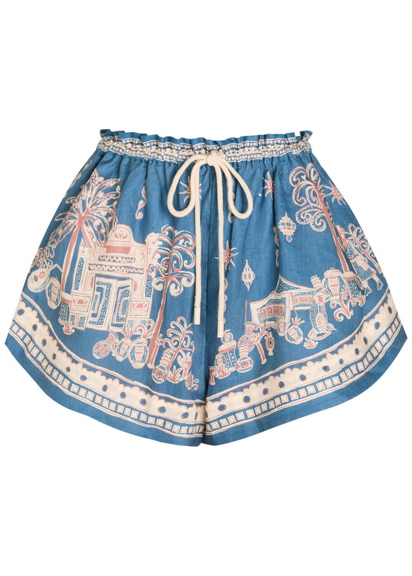 Photo: Alemais Acacia Printed Linen Shorts Blue
