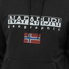 Napapijri Men's Logo Flag Hoody in Black